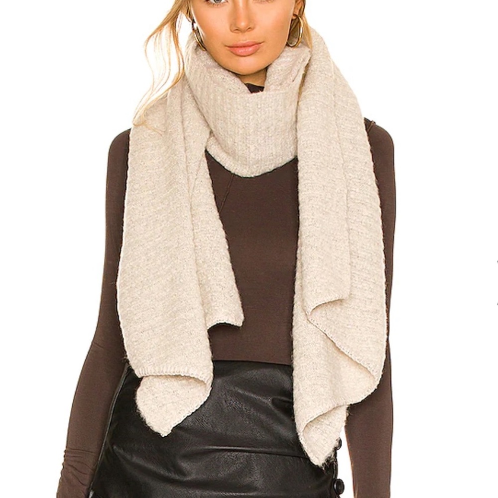 Free People Ripple Recycled Blend Blanket Scarf Barely Grey